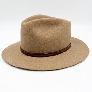 HTC Hollywood Trading Company Fedora Hat Band 100% Wool Small Camel Brown